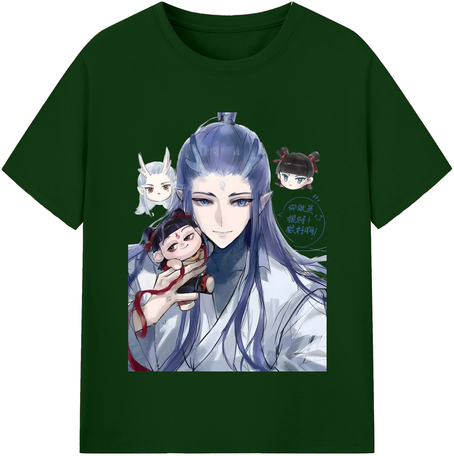 （画像用） Ne Zha 2 ナタ 魔童の大暴れ 綿100％半袖Tシャツ（フロントプリント）